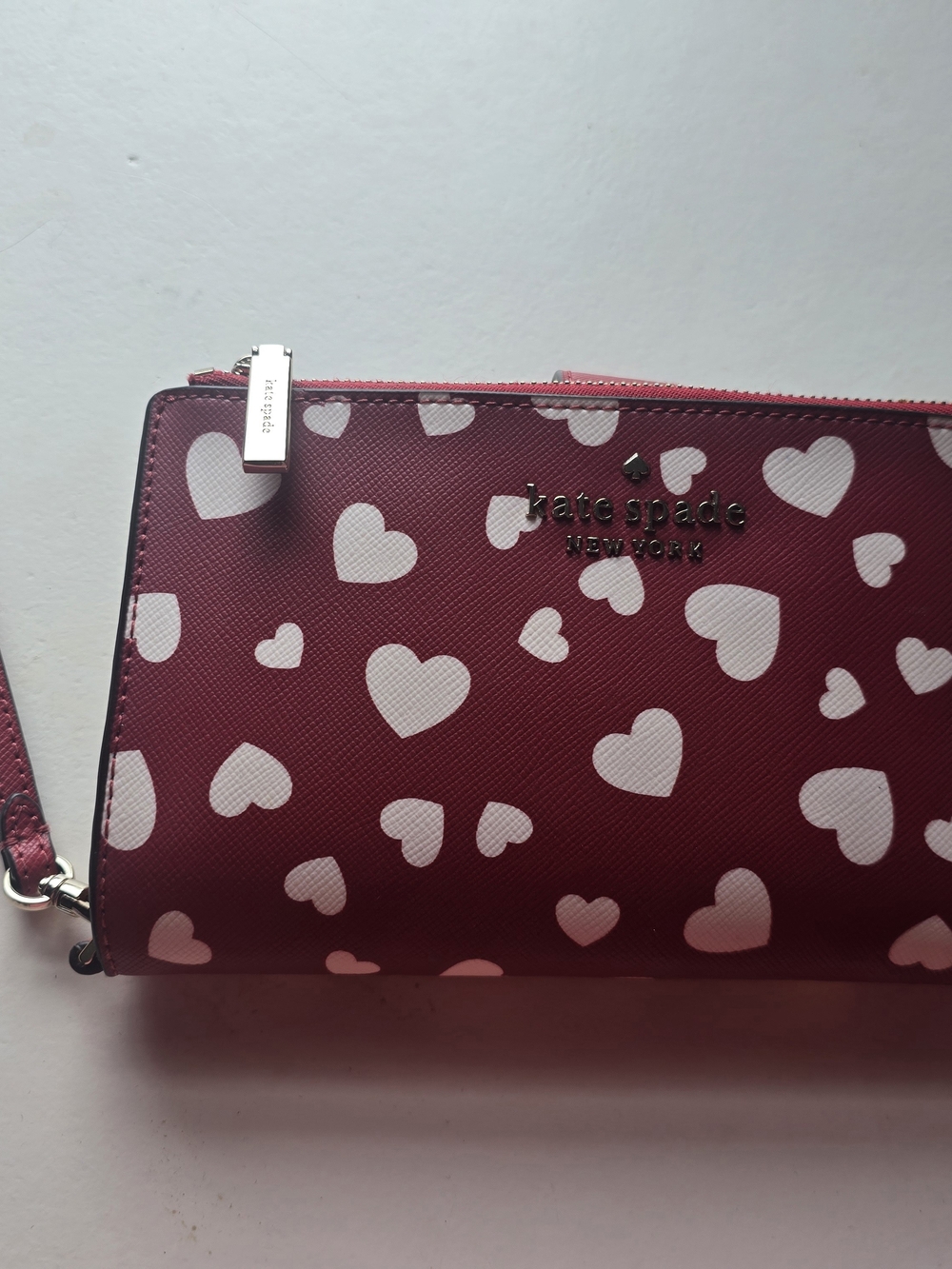kate spade Red Heart-Print Wristlet Wallet